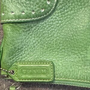 Coach Vibrant Green Leather Clutch